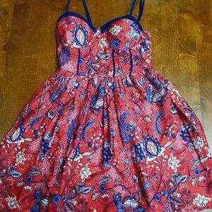 B.O.G Collective ~ Sz XS ~ Red Floral Pattern Dress ~ Excellent Condition